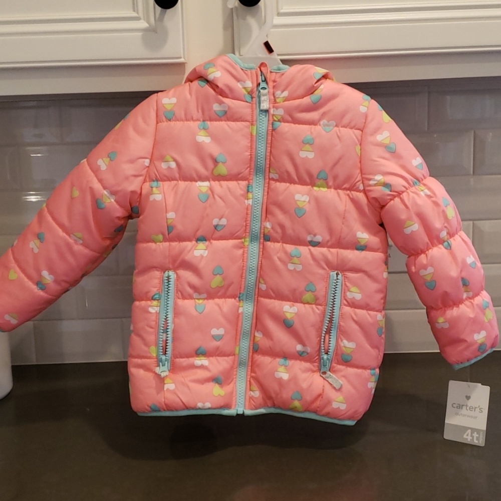 Carter's Girls 4T puffer coat, NWT